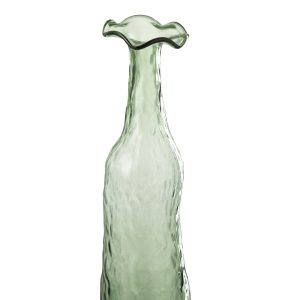 J-Line vaas Openbloeien – glas – groen – medium – 33 cm hoog