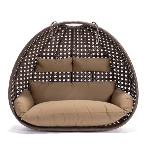 Home Deluxe Hangstoel TWIN Bruin Mand en Kussen Home Deluxe Hangstoel TWIN Bruin Mand en Kussen
