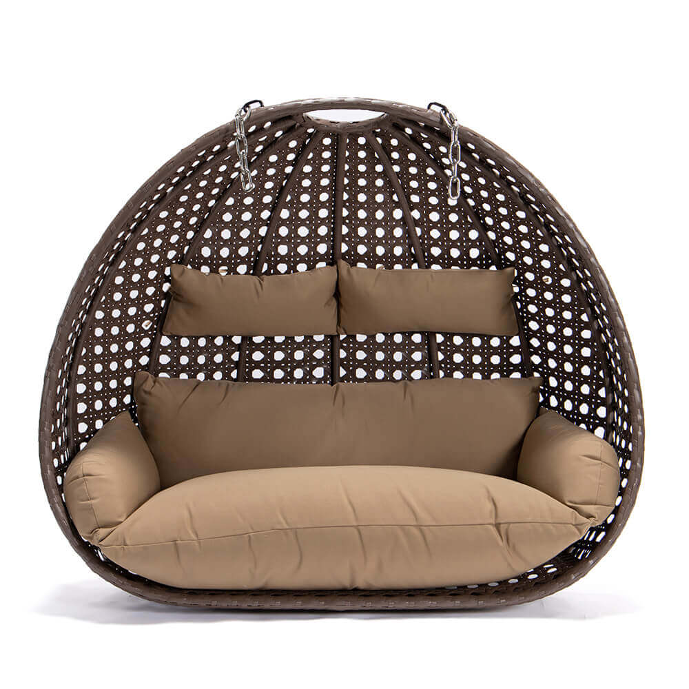 Home Deluxe Hangstoel TWIN Bruin Mand en Kussen