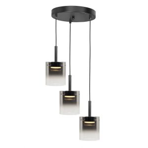 Highlight hanglamp Salerno – 3 lichts – 38 x 150 cm – zwart