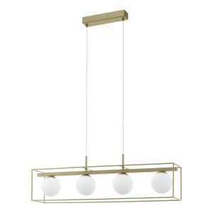 EGLO hanglamp Vallaspra – e14 – 91 cm – goud/wit EGLO hanglamp Vallaspra – e14 – 91 cm – goud/wit
