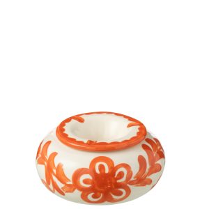 J-Line asbak Granada – keramiek – wit/oranje – large J-Line asbak Granada – keramiek – wit/oranje – large