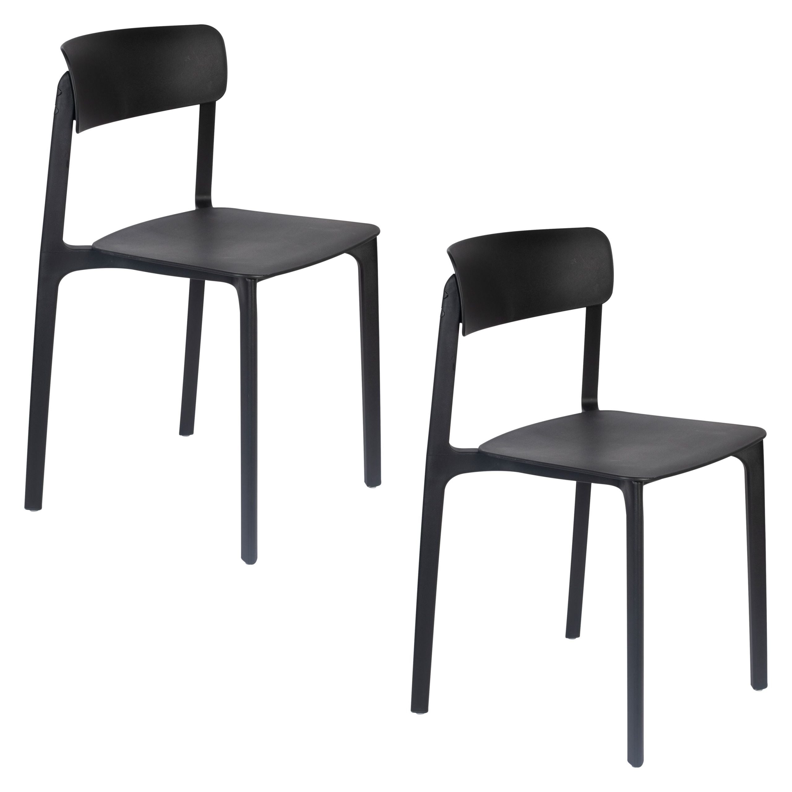 Housecraft Living Clive Tuinstoel/ Eetkamerstoelen Zwart - Set van 4