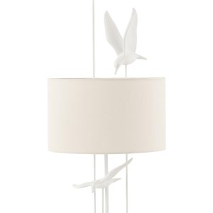J-Line tafellamp Vogels – polyresin – wit/beige