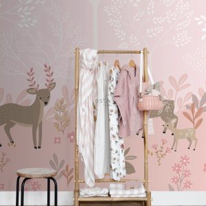 ESTAhome fotobehang hertjes roze – 250 x 279 cm – 159261 ESTAhome fotobehang hertjes roze – 250 x 279 cm – 159261