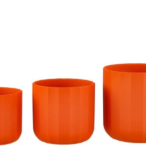 J-Line bloempot Summer – keramiek – oranje – large – 2 stuks – Ø 18.5 J-Line bloempot Summer – keramiek – oranje – large – 2 stuks – Ø 18.5