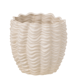 J-Line bloempot Schelp – keramiek – beige – small – Ø 21 cm J-Line bloempot Schelp – keramiek – beige – small – Ø 21 cm
