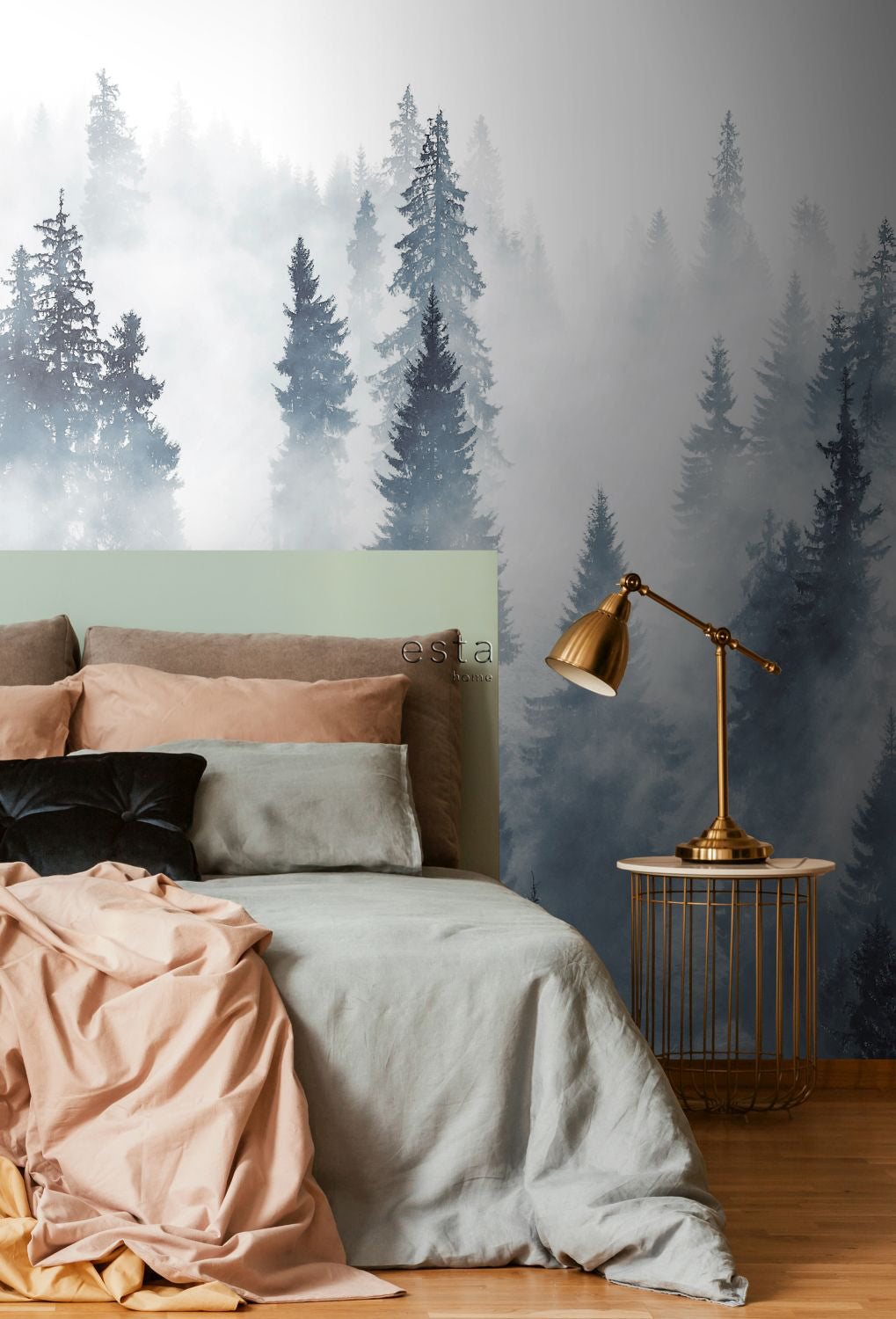 ESTAhome fotobehang mistig bos groen - 186 x 279 cm - 158909