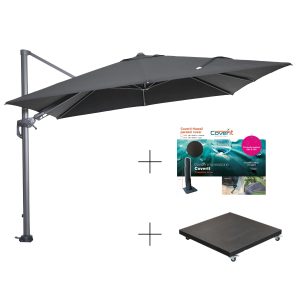 Garden Impressions Hawaii parasolset 300×300 zwart 90 kg