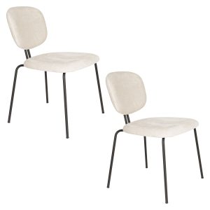 Housecraft Living Bouton Eetkamerstoelen Off White – Set van 2