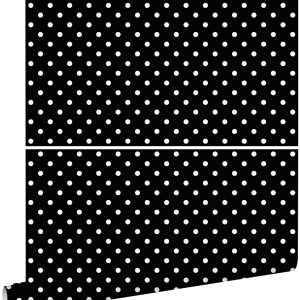 ESTAhome behang stippen zwart en wit – 53 cm x 10.05 m – 138501 ESTAhome behang stippen zwart en wit – 53 cm x 10.05 m – 138501