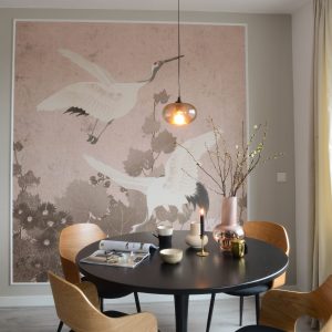 ESTAhome fotobehang kraanvogels grijs roze – 200 x 279 cm – 158946 ESTAhome fotobehang kraanvogels grijs roze – 200 x 279 cm – 158946