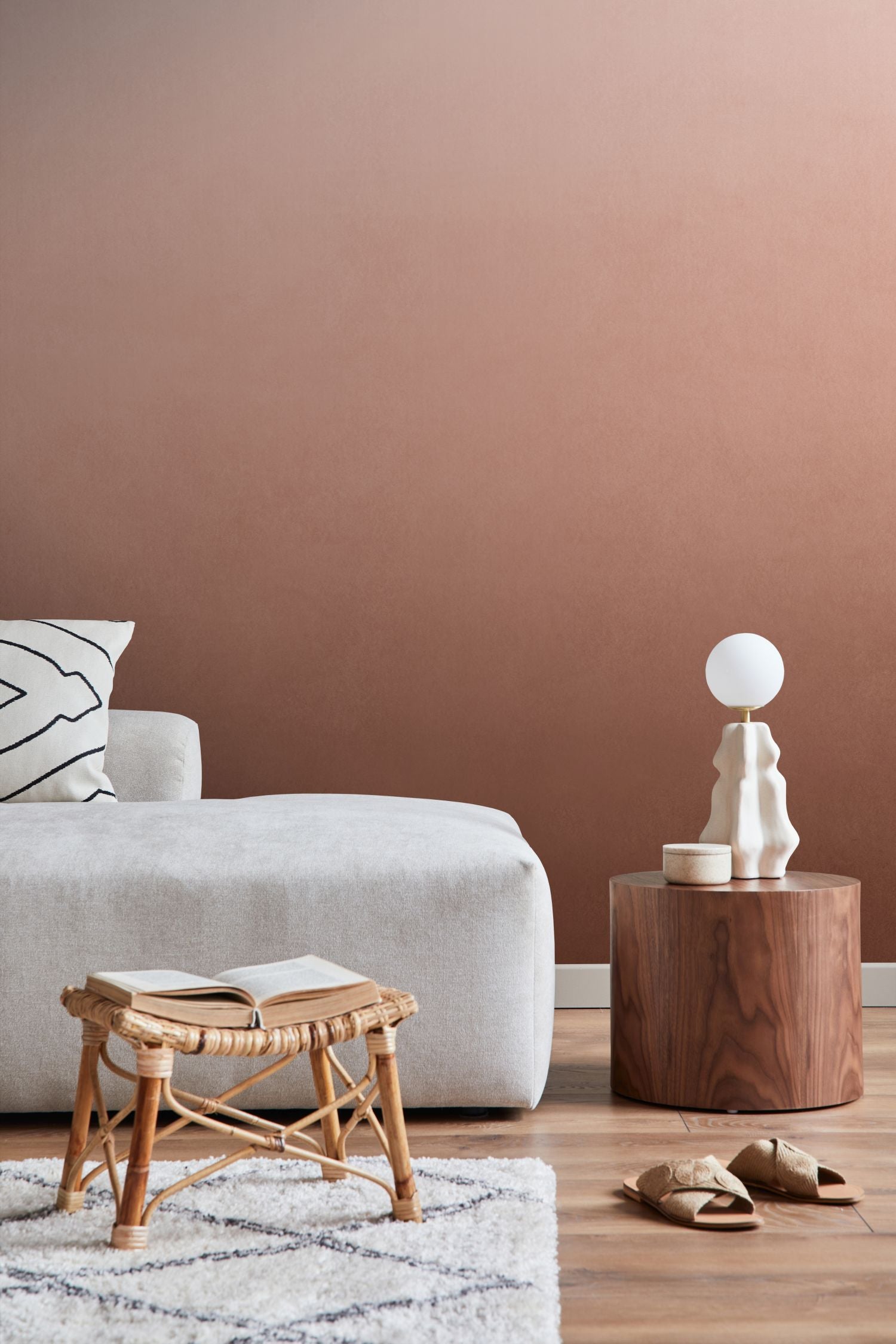 ESTAhome fotobehang kamerhoog dip dye kleurverloop terracotta - 200 x