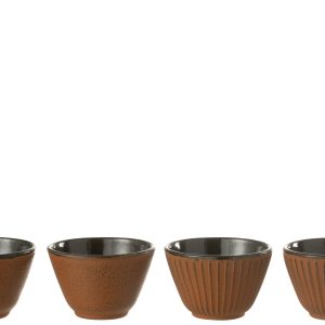 J-Line theemok – metaal – bruin – 2 dozen van 2 stuks