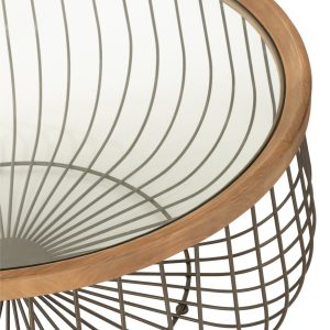 J-Line salontafel Rond – metaal/glas – zwart – 2 stuks J-Line salontafel Rond – metaal/glas – zwart – 2 stuks