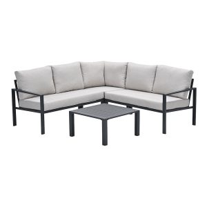 Garden Impressions loungeset hoek Durban donker grijs 4-delig