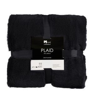 In The Mood Collection Bronte Fleece Deken – L200 x B150 cm – Zwart