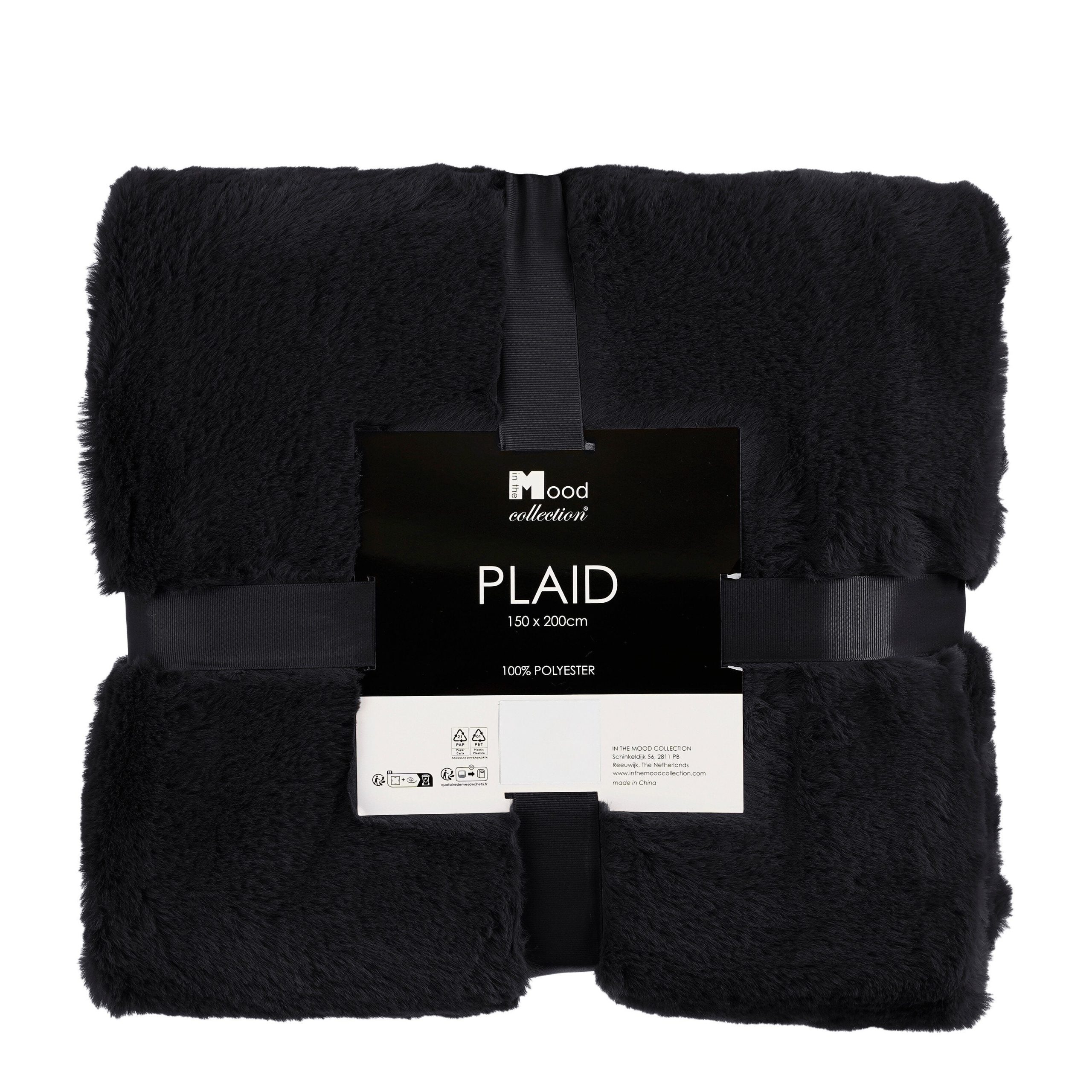 In The Mood Collection Bronte Fleece Deken - L200 x B150 cm - Zwart
