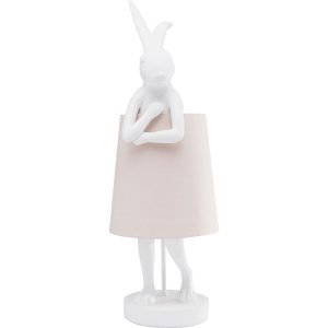 Kare Design tafellamp Animal – konijn – 68cm – wit en roze