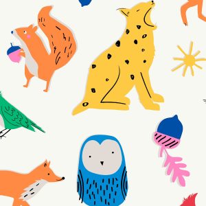 Joules Vliesbehang – Country Critters Heroes Rainbow – 10mx52cm