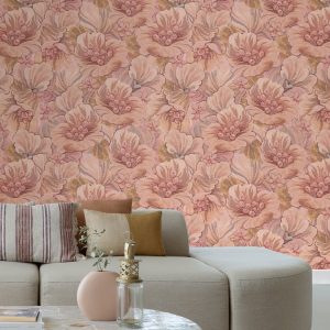 ESTAhome fotobehang geborduurd bloemmotief roze – 2.5 x 2.79 m – 15953 ESTAhome fotobehang geborduurd bloemmotief roze – 2.5 x 2.79 m – 15953