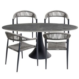 Kare Design Tuinmeubilair Grande Possibilita tafel 180cm en 4 stoelen