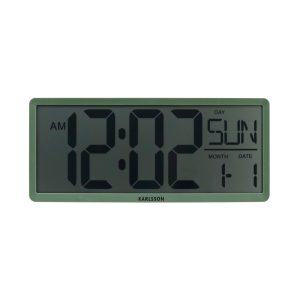 Karlsson wandklok Retro LCD – groen – 34.8×2.7×14.8cm