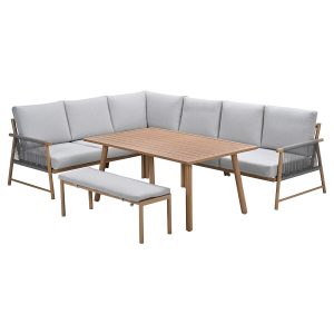 Garden Impressions Lounge dining set Hannie 6-delig – light teak look Garden Impressions Lounge dining set Hannie 6-delig – light teak look