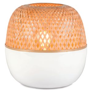 GOOD&MOJO tafellamp Mekong – bruin – Ø30cm