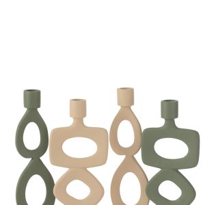 J-Line kaarshouder Ringen – aluminium – beige – 2 stuks