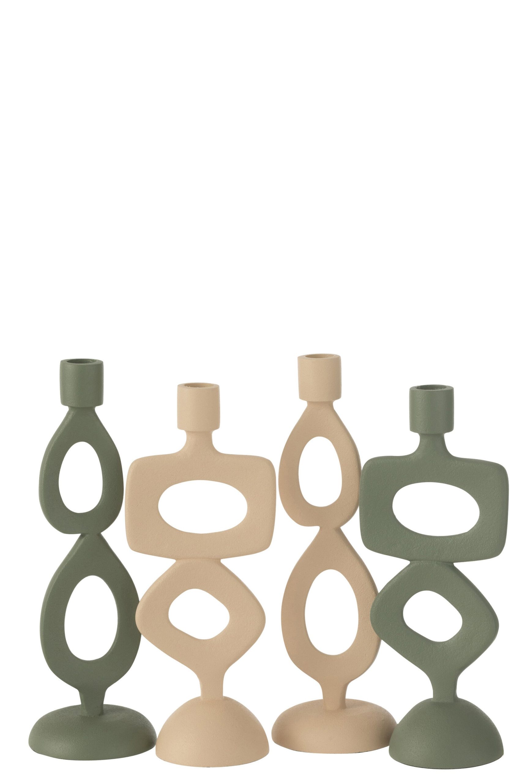 J-Line kaarshouder Ringen - aluminium - beige - 2 stuks