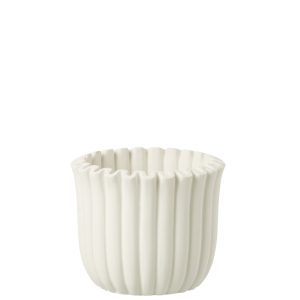 J-Line bloempot Geribbeld – cement – wit – medium J-Line bloempot Geribbeld – cement – wit – medium