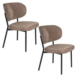 Housecraft Living Sanne Eetkamerstoelen Bruin – Set van 2