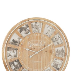 J-Line klok Foto Beautiful – hout – naturel – Ø 80 cm J-Line klok Foto Beautiful – hout – naturel – Ø 80 cm