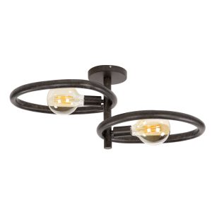 Hoyz Collection – Plafondlamp Pebble 2-lichts – Artic Zwart Hoyz Collection – Plafondlamp Pebble 2-lichts – Artic Zwart