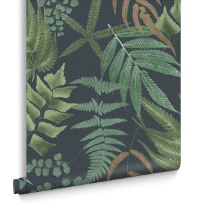 Graham & Brown Vliesbehang – Midsummer Fern Navy – 10mx52cm