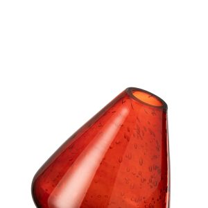 J-Line vaas Topaz – glas – rood – 13.5 cm hoog