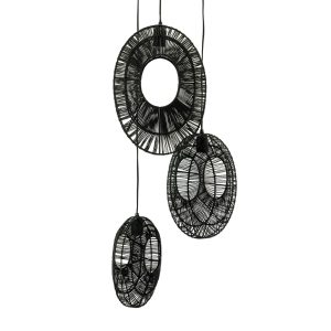 FurniLux Pendant lamp Ovo cluster round – zwart – 26 x26x132 cm