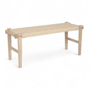 Furnhouse bankje Nobel – Witte olie – Papiergaren – 38x110x47