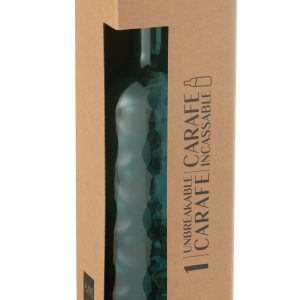 J-Line decoratie Fles Gehamerd – kunststof – blauw – giftbox