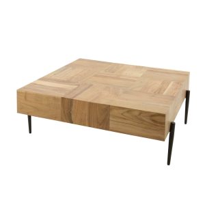 Giga Meubel Salontafel Blocks – Naturel Acaciahout – 90x90x35cm