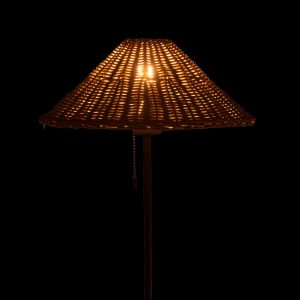 J-Line tafellamp – metaal/rotan – zwart/naturel