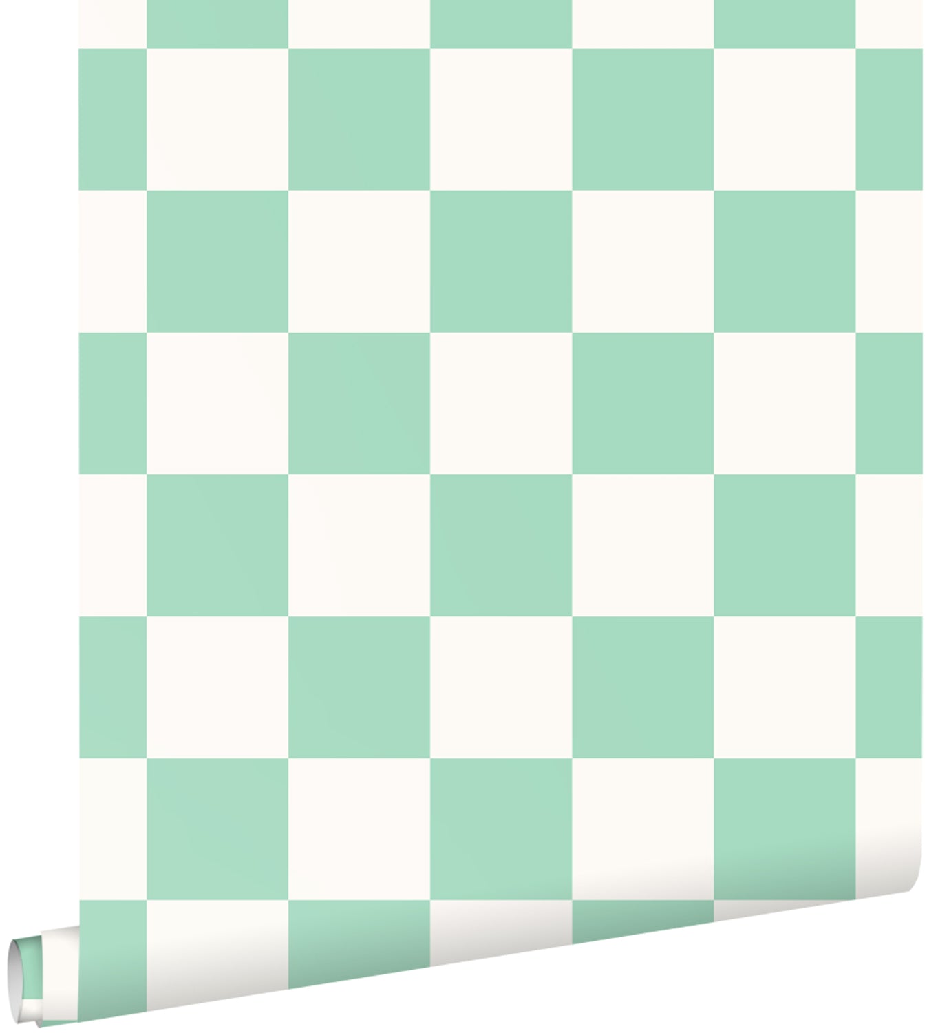 ESTAhome behang geblokt motief mintgroen en wit - 53 cm x 10.05 m - 13