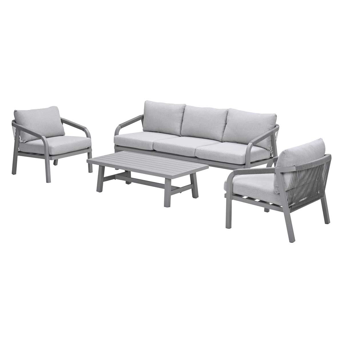 Monti loungeset - 4-dlg. - taupe - rope grey sand - valley sand