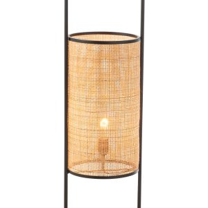 J-Line tafellamp Elton – metaal/jute – zwart/naturel – large