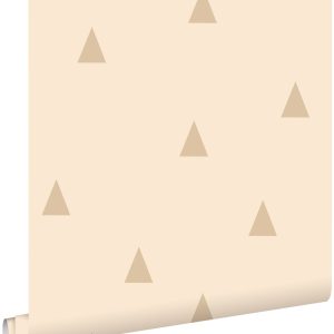 ESTAhome behang grafische driehoeken beige – 53 cm x 10.05 m – 139725