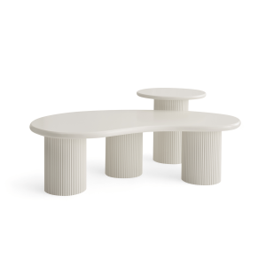 Furnhouse salontafel set Wave – Crème wit – Ø 50/130 cm Furnhouse salontafel set Wave – Crème wit – Ø 50/130 cm
