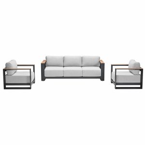 Garden Impressions loungeset Malakka donker grijs – light teak look –