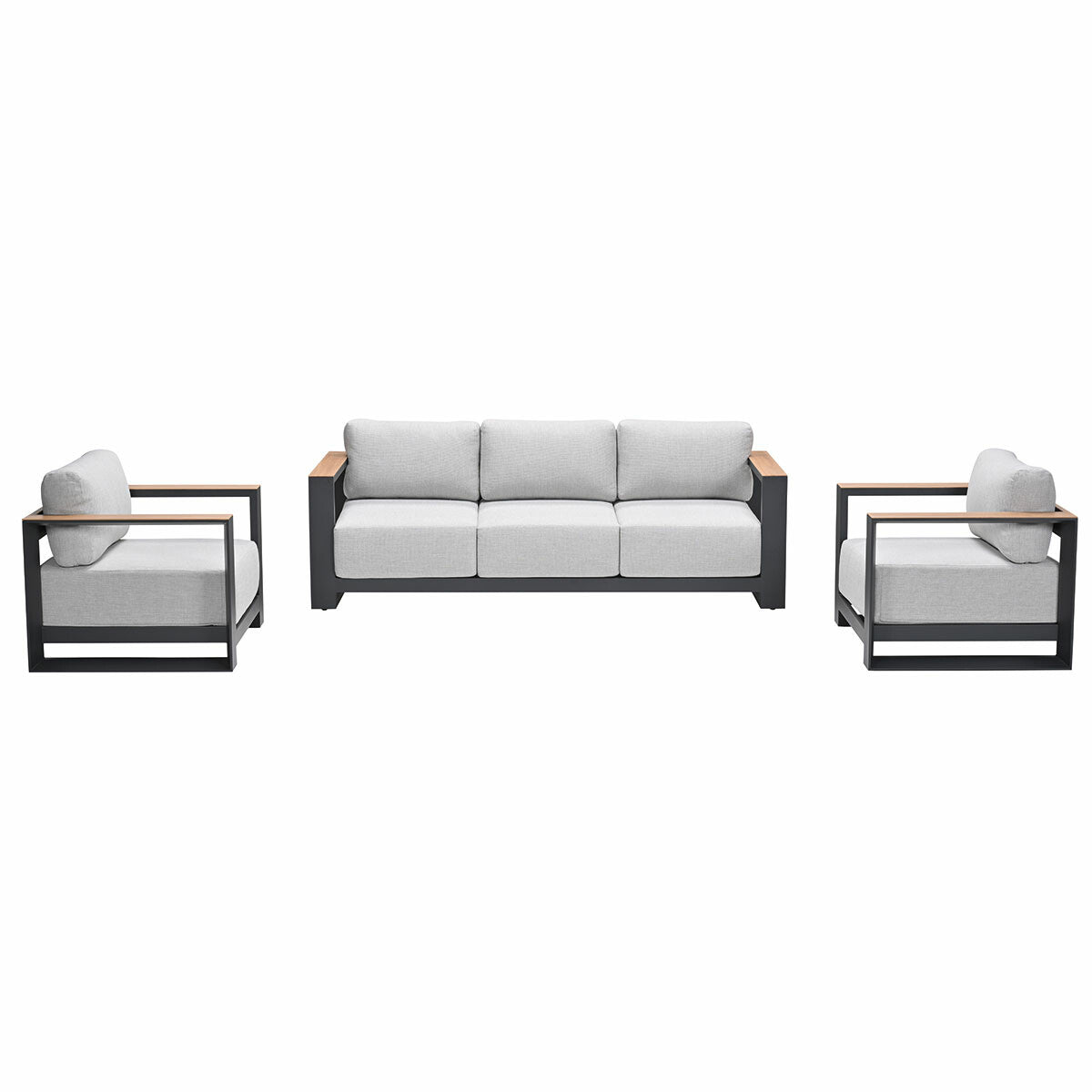 Garden Impressions loungeset Malakka donker grijs - light teak look -