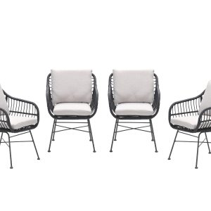 Garden Impressions Margriet tuinstoelen set van 4 zwart Garden Impressions Margriet tuinstoelen set van 4 zwart